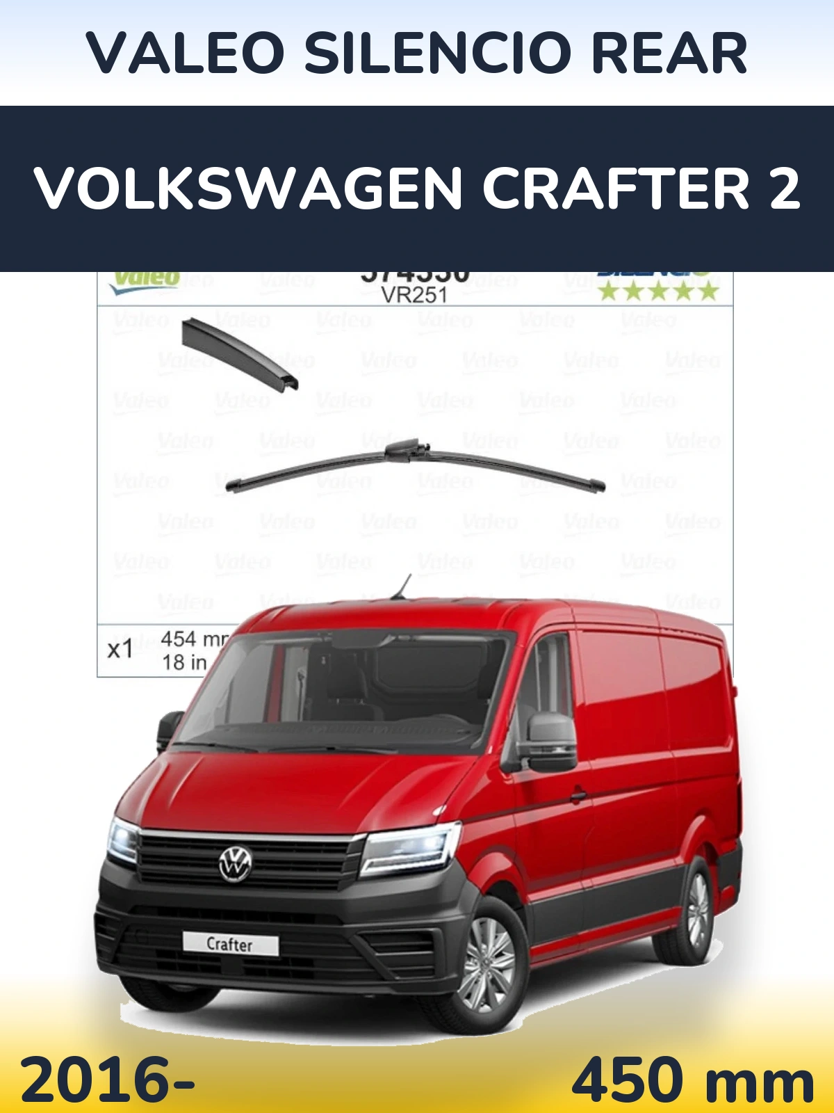 Torkarblad Valeo Silencio Rear för Volkswagen Crafter 2