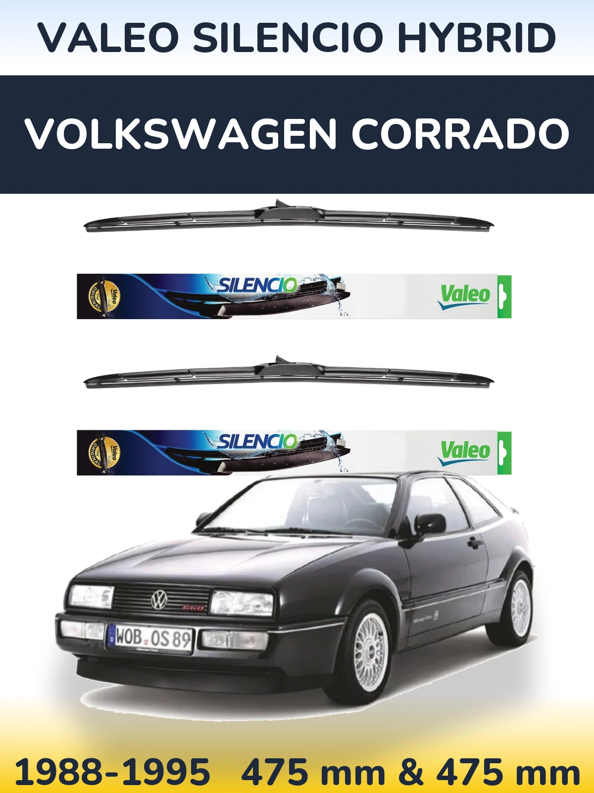 Torkarblad Valeo Silencio Hybrid för Volkswagen Corrado