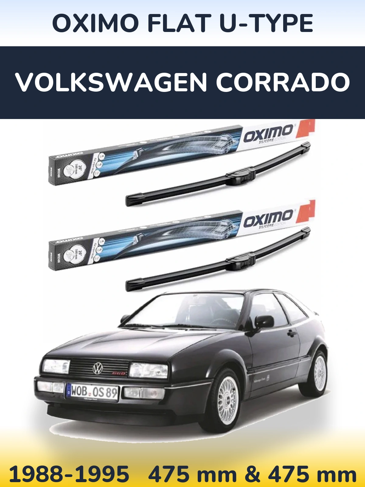 Torkarblad Oximo Flat U-type för Volkswagen Corrado