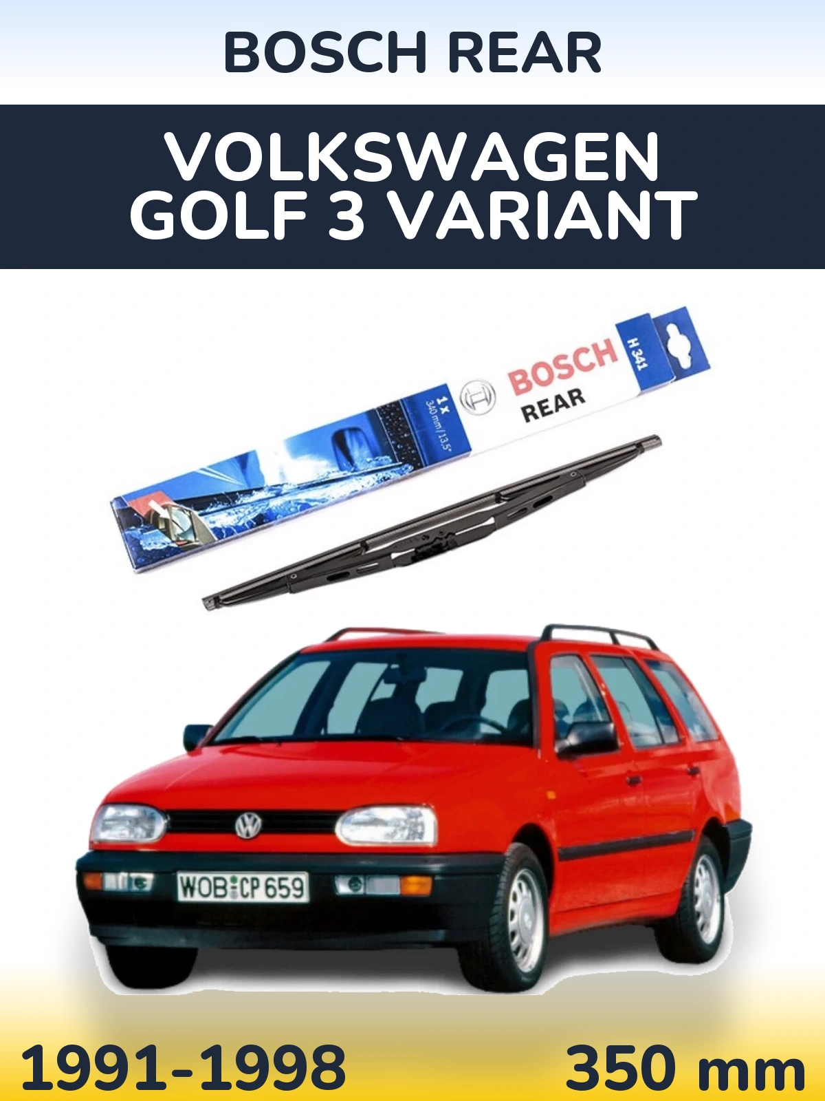 Torkarblad BOSCH Rear för Volkswagen Golf 3 Variant