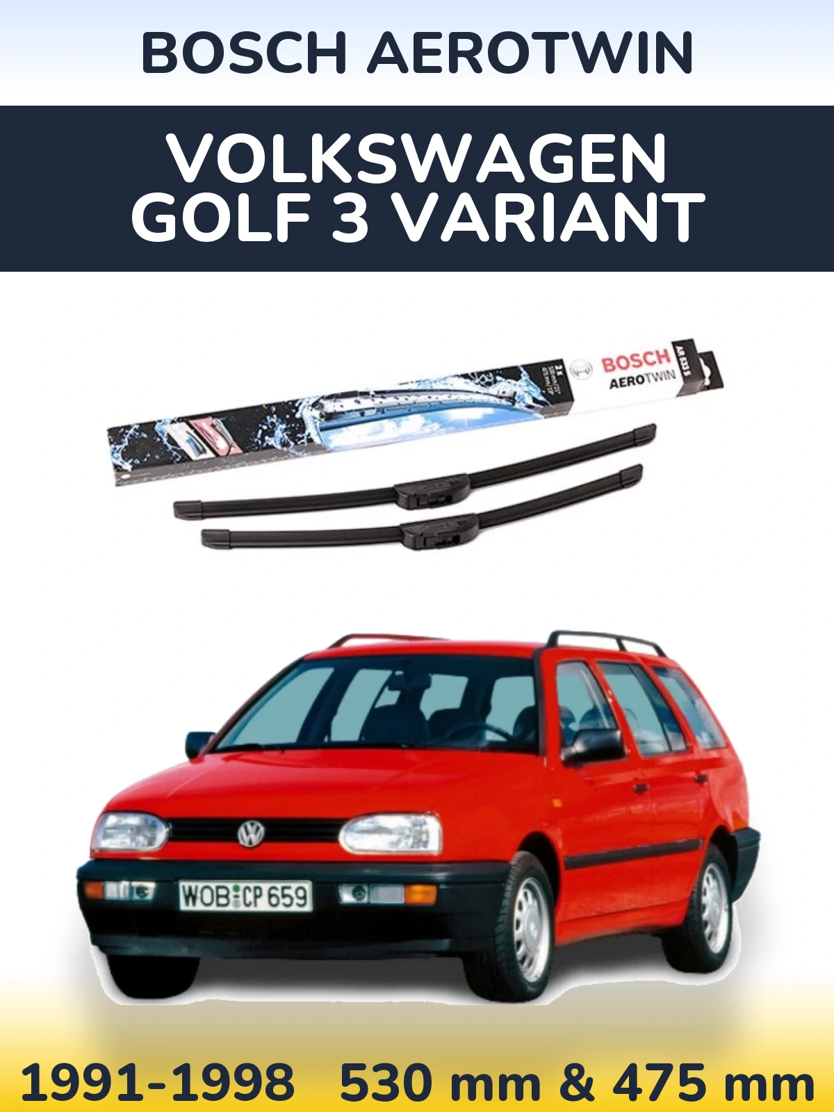 Torkarblad BOSCH AeroTwin för Volkswagen Golf 3 Variant