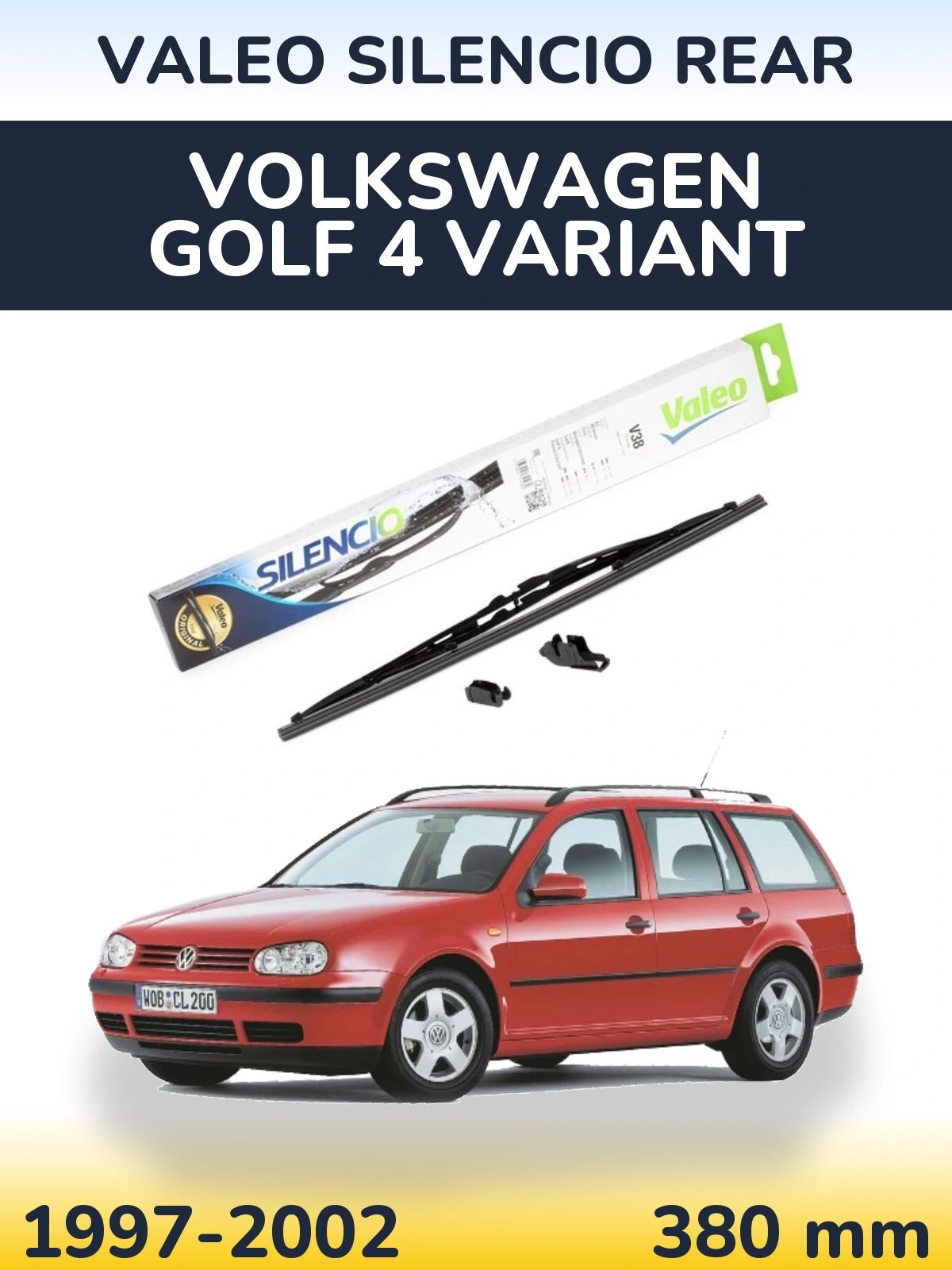Torkarblad Valeo Silencio Rear för Volkswagen Golf 4 Variant