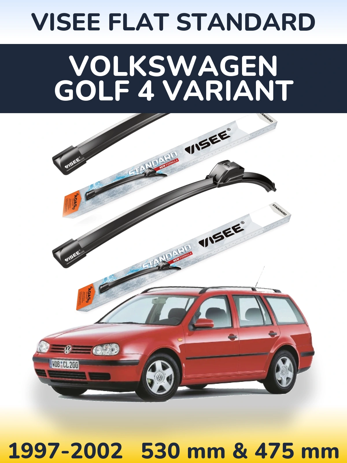 Torkarblad VISEE FLAT STANDARD för Volkswagen Golf 4 Variant
