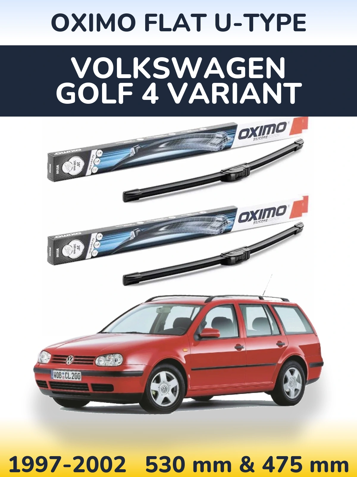 Torkarblad Oximo Flat U-type för Volkswagen Golf 4 Variant