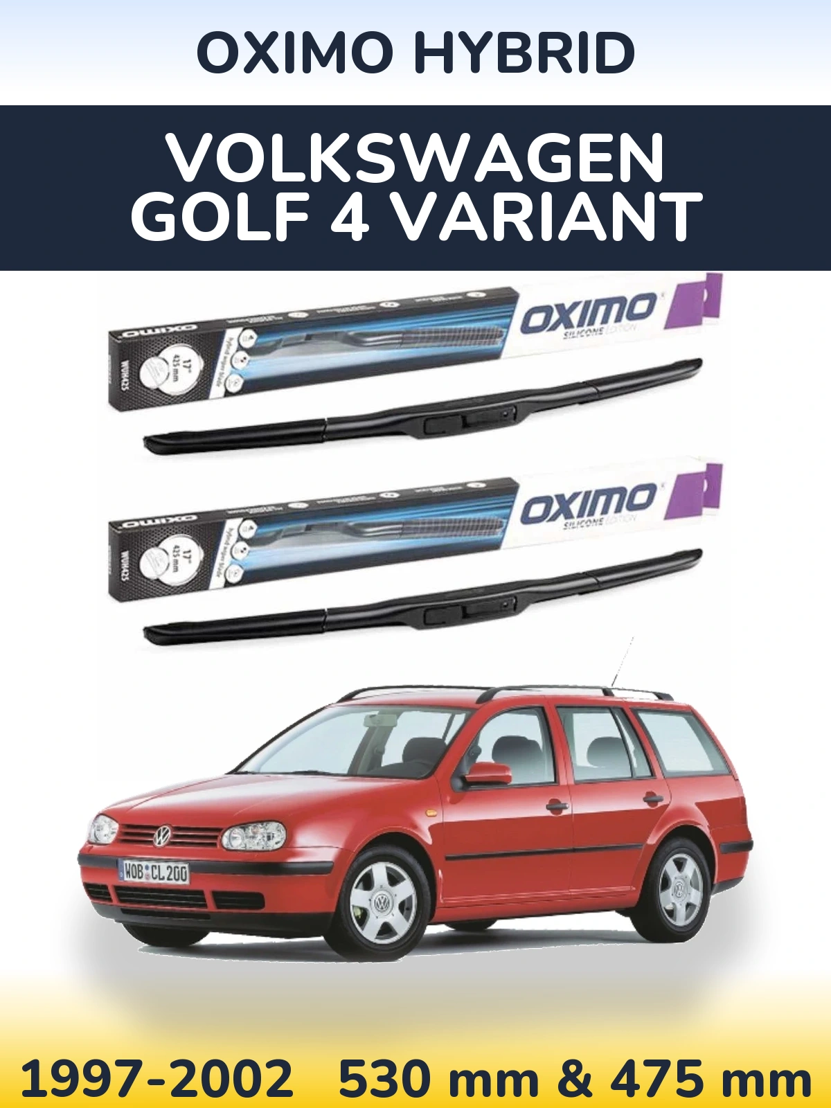 Torkarblad Oximo Hybrid för Volkswagen Golf 4 Variant