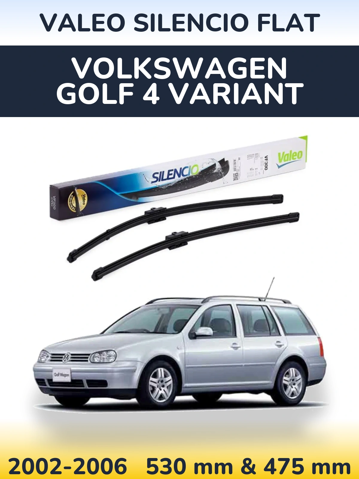 Torkarblad Valeo Silencio Flat för Volkswagen Golf 4 Variant