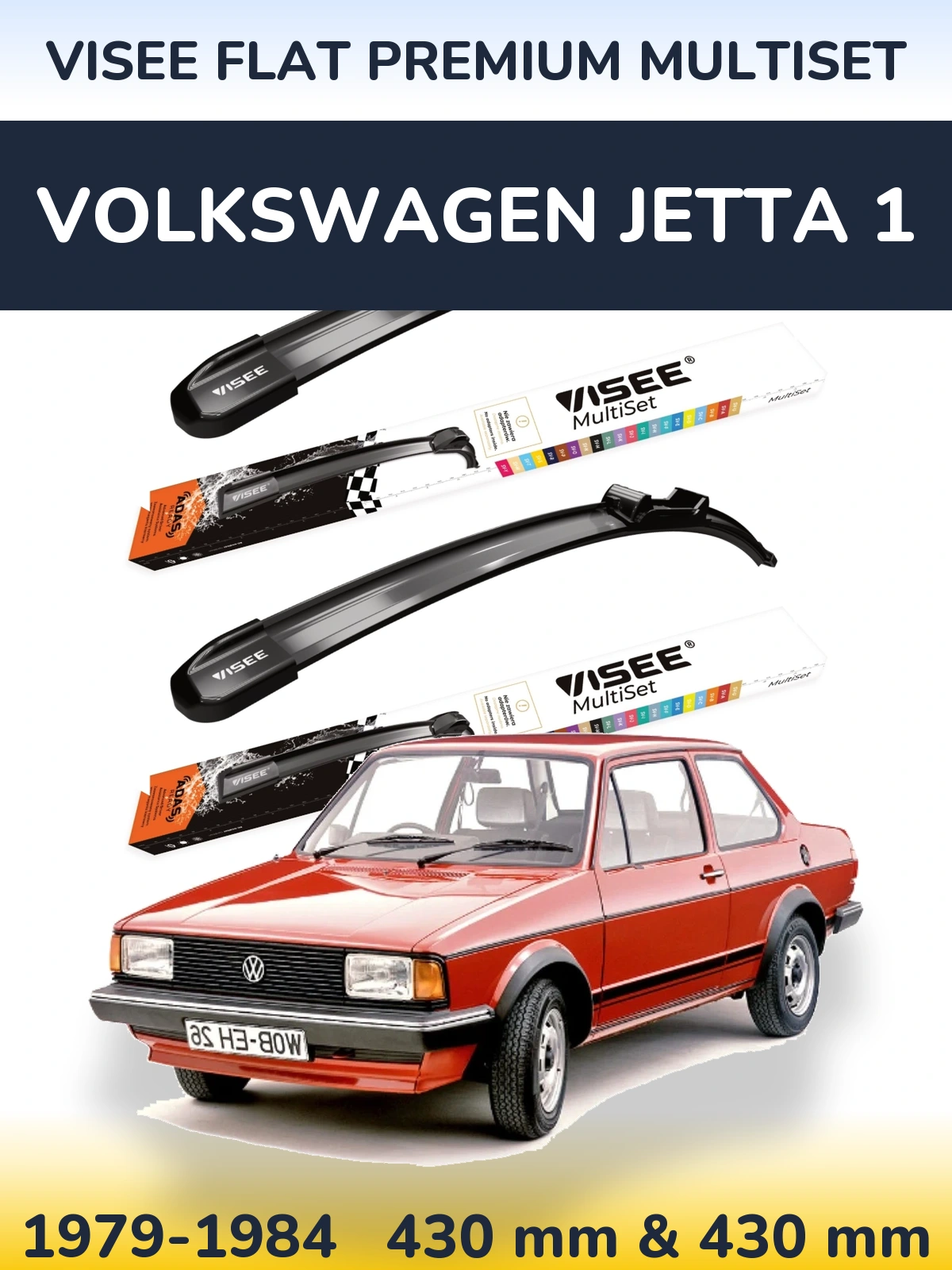 Torkarblad VISEE FLAT PREMIUM MultiSet för Volkswagen Jetta 1