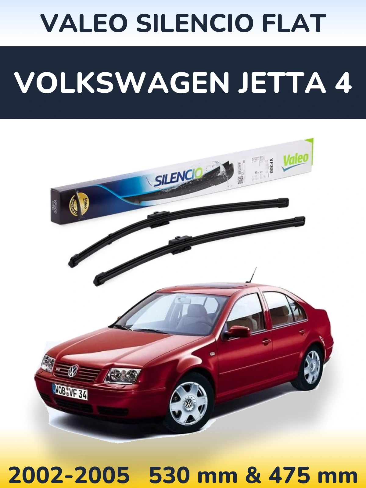 Torkarblad Valeo Silencio Flat för Volkswagen Jetta 4