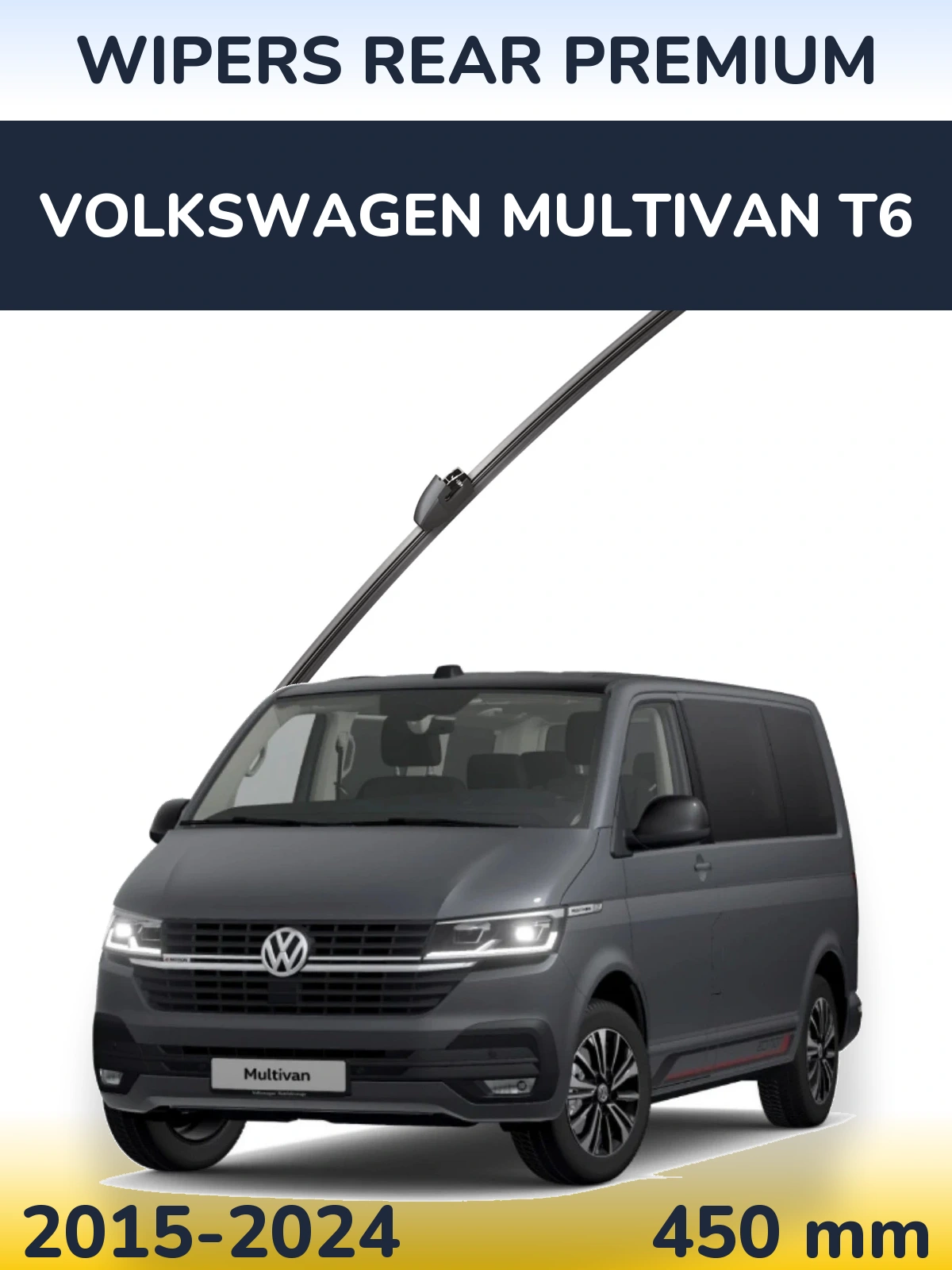 Rear wiper blade WIPERS REAR PREMIUM 450 mm for Volkswagen Multivan T6 2015-2024