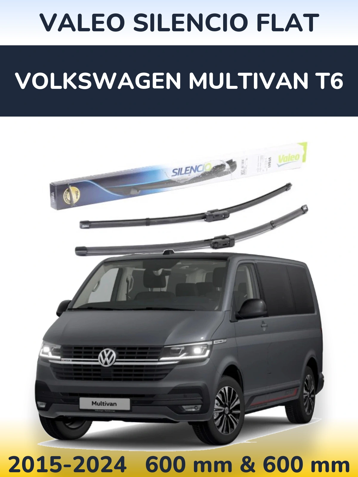 Torkarblad Valeo Silencio Flat för Volkswagen Multivan T6