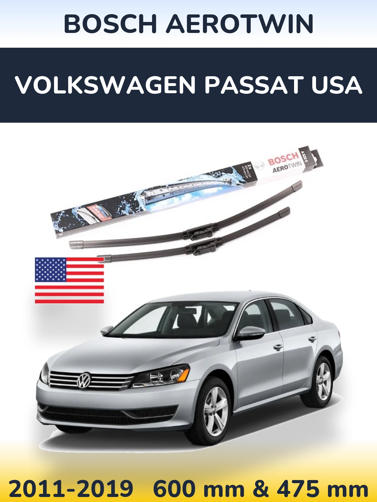 Torkarblad BOSCH AeroTwin för Volkswagen Passat USA