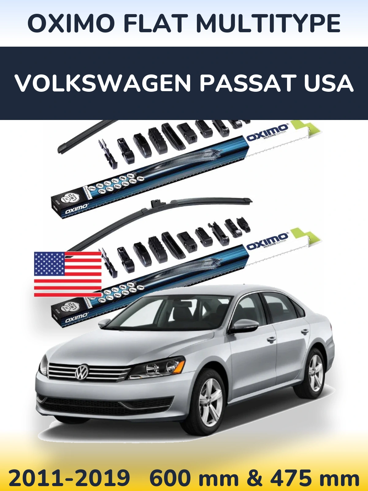 Torkarblad Oximo Flat MultiType för Volkswagen Passat USA