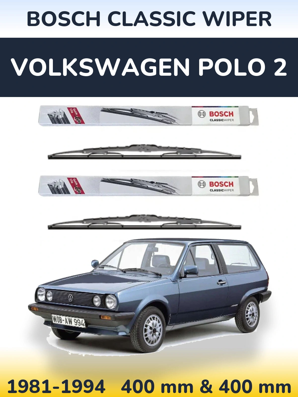 Torkarblad BOSCH Classic Wiper för Volkswagen Polo 2