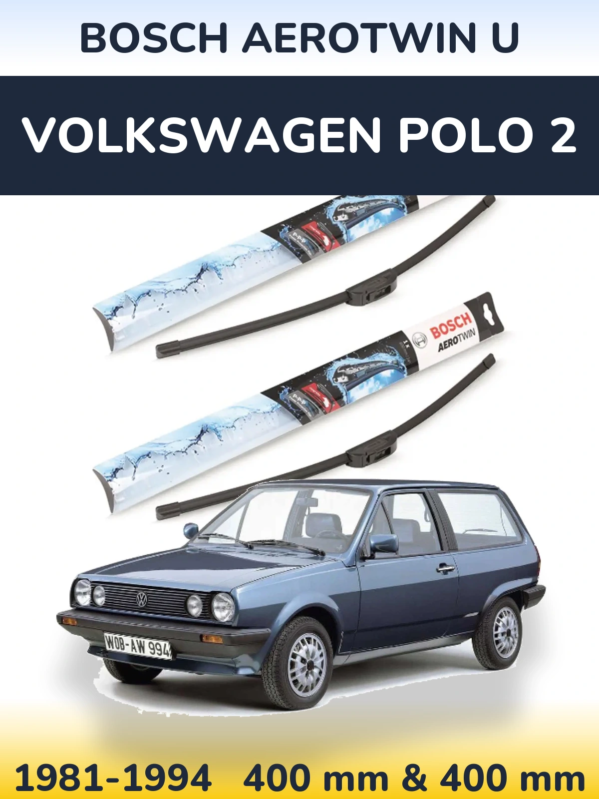 Torkarblad BOSCH AeroTwin U för Volkswagen Polo 2