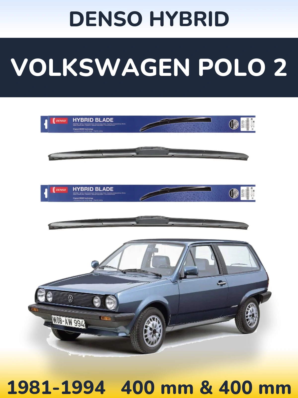 Torkarblad Denso Hybrid för Volkswagen Polo 2