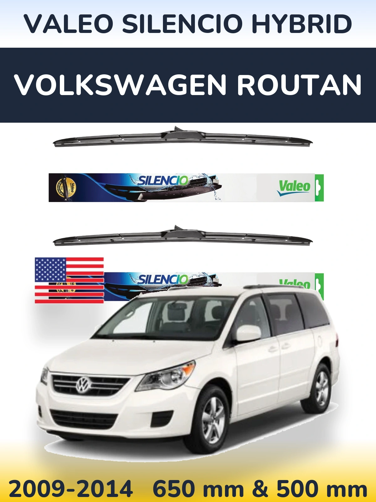 Torkarblad Valeo Silencio Hybrid för Volkswagen Routan