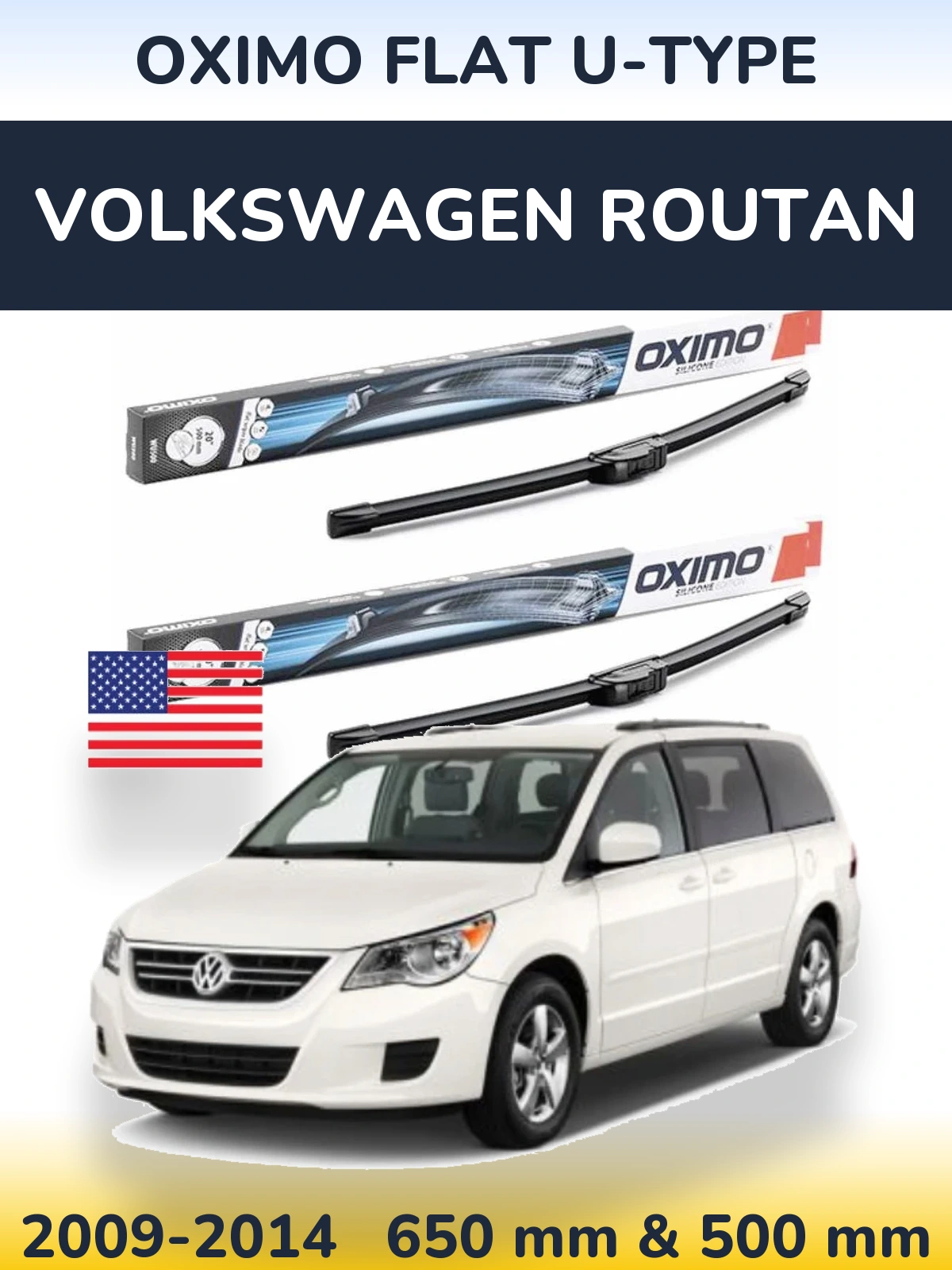 Torkarblad Oximo Flat U-type för Volkswagen Routan