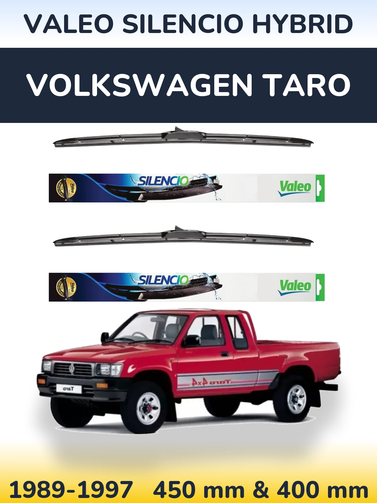 Torkarblad Valeo Silencio Hybrid för Volkswagen Taro