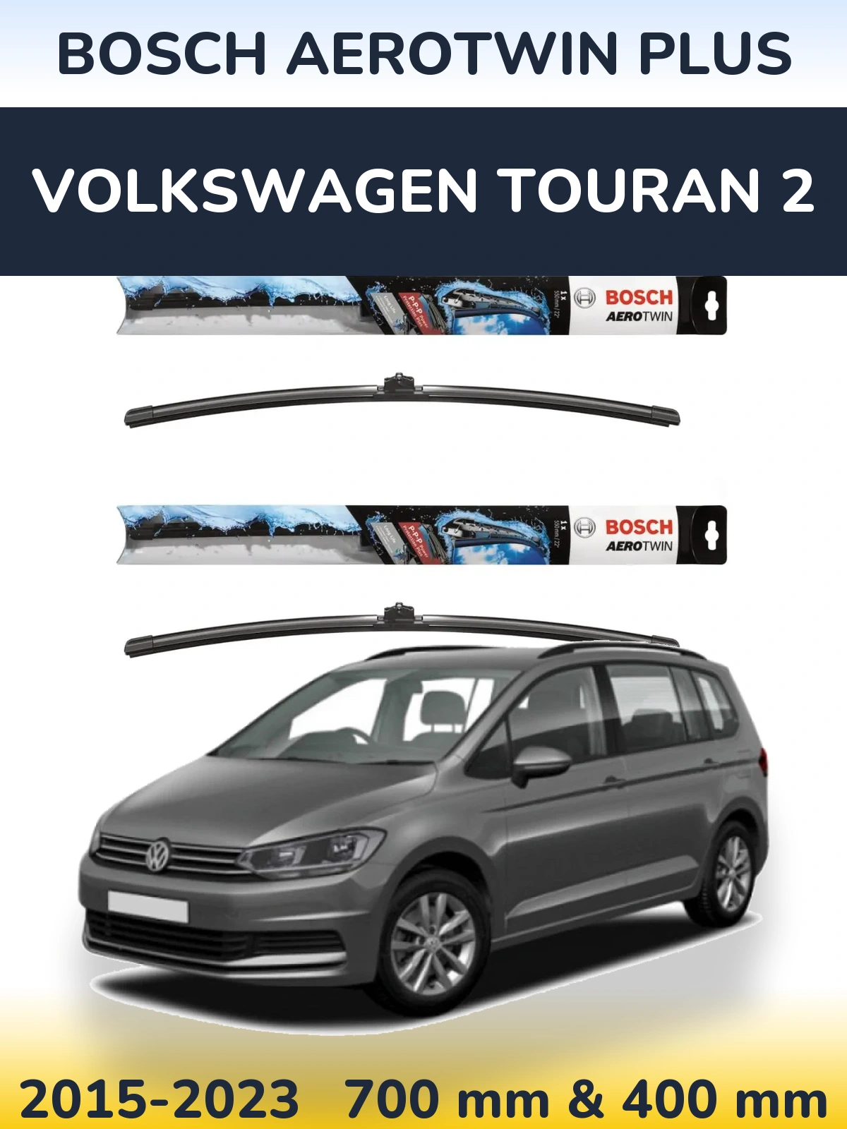 Torkarblad BOSCH AeroTwin Plus för Volkswagen Touran 2