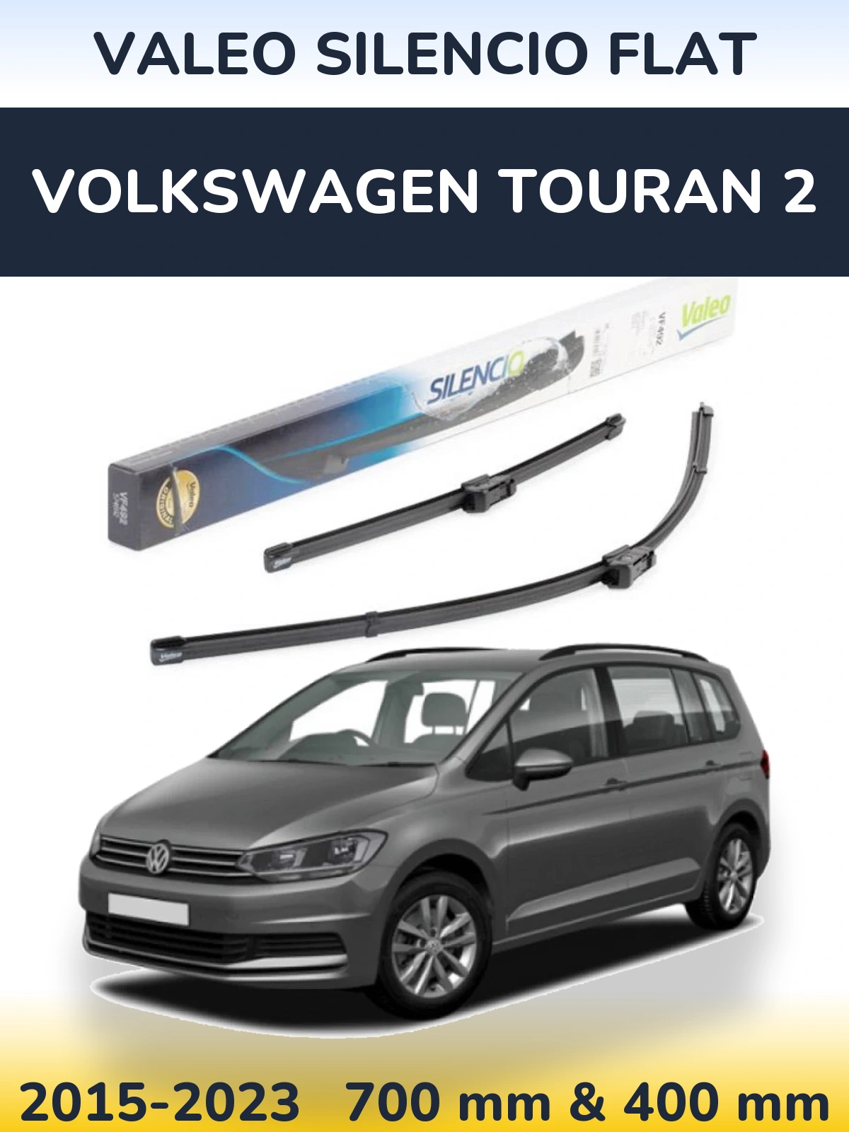 Torkarblad Valeo Silencio Flat för Volkswagen Touran 2