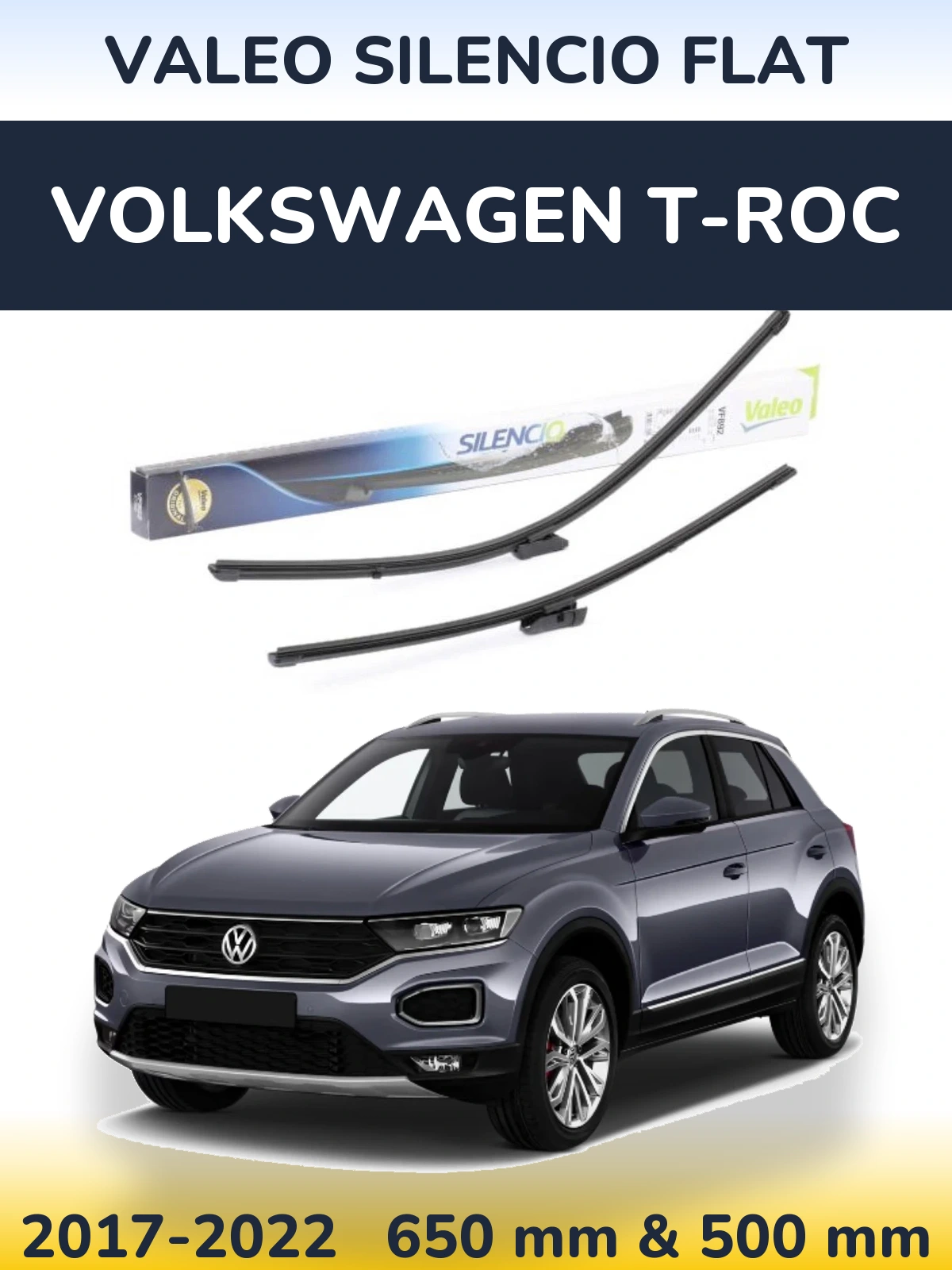 Torkarblad Valeo Silencio Flat för Volkswagen T-Roc