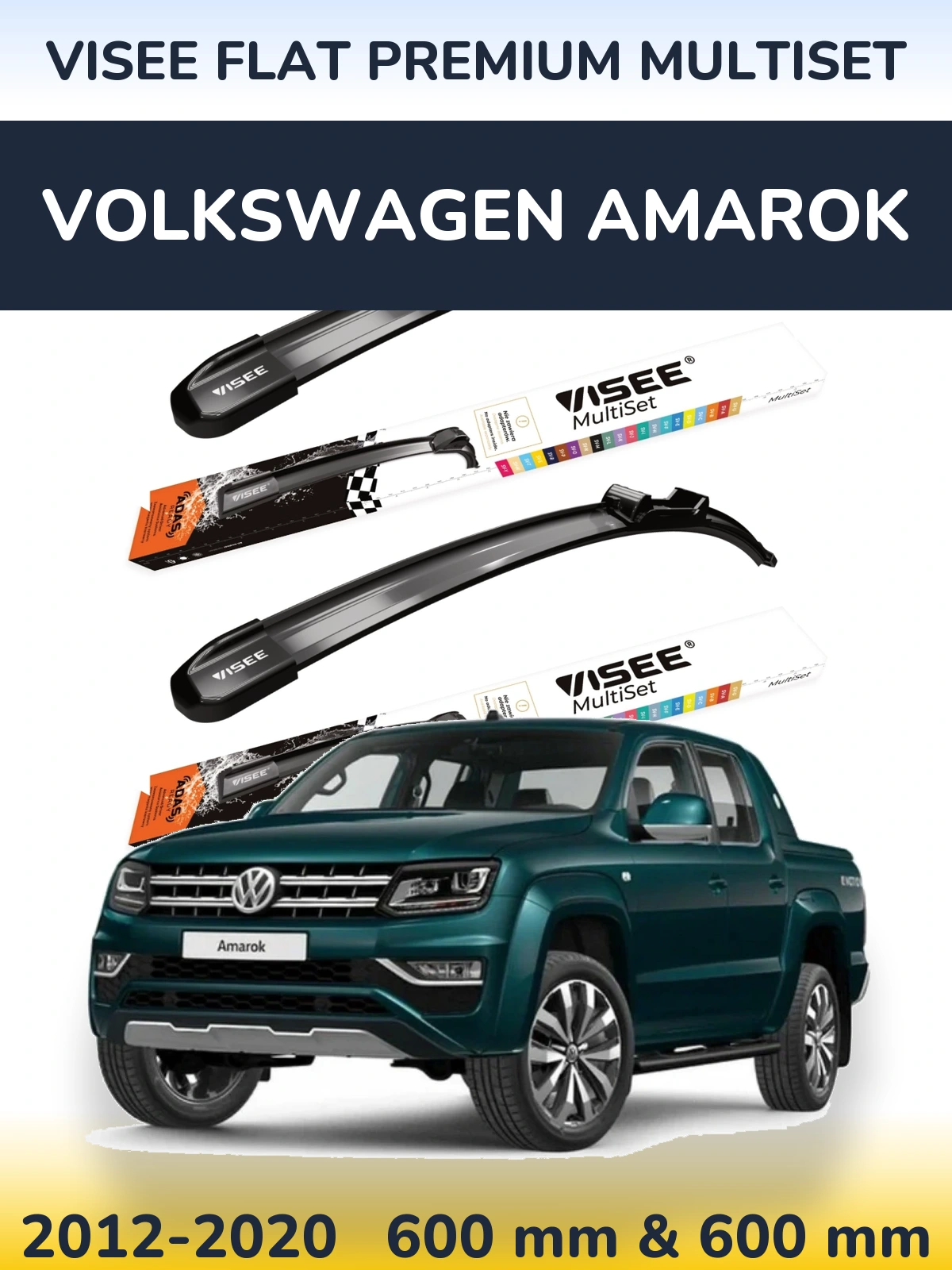 Torkarblad VISEE FLAT PREMIUM MultiSet för Volkswagen Amarok