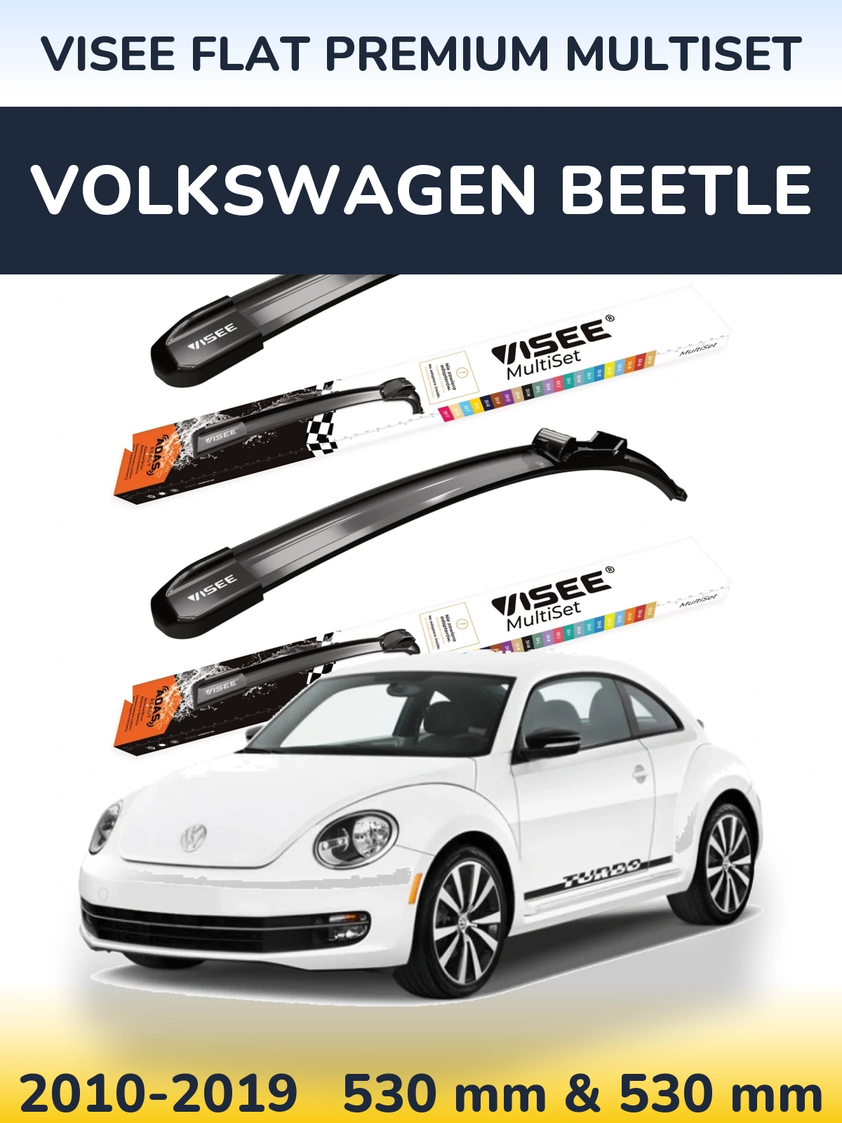 Torkarblad VISEE FLAT PREMIUM MultiSet för Volkswagen Beetle