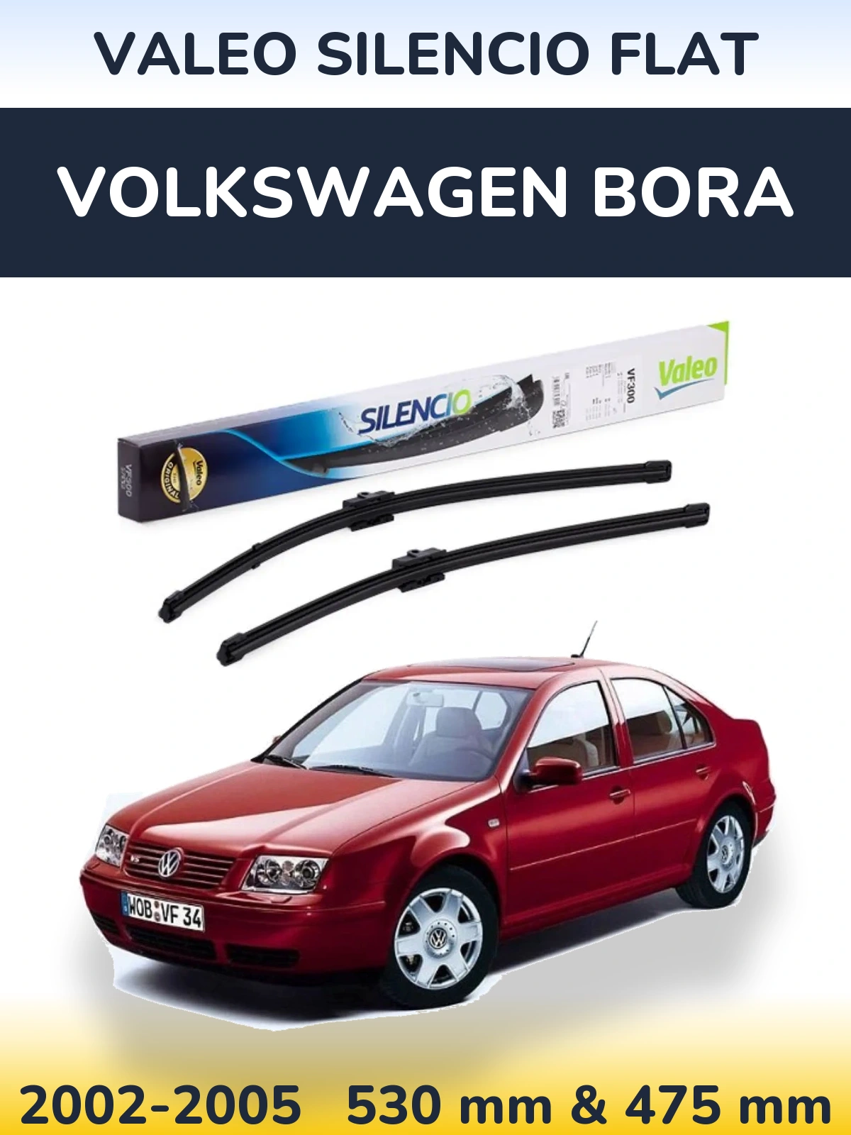 Torkarblad Valeo Silencio Flat för Volkswagen Bora