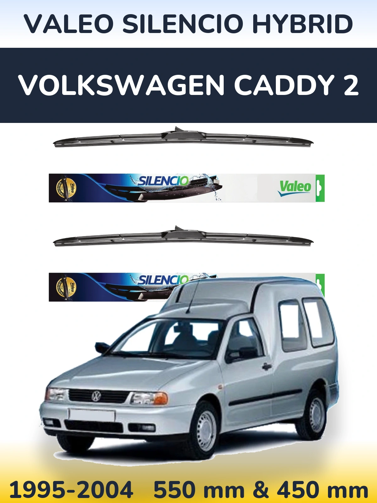 Torkarblad Valeo Silencio Hybrid för Volkswagen Caddy 2