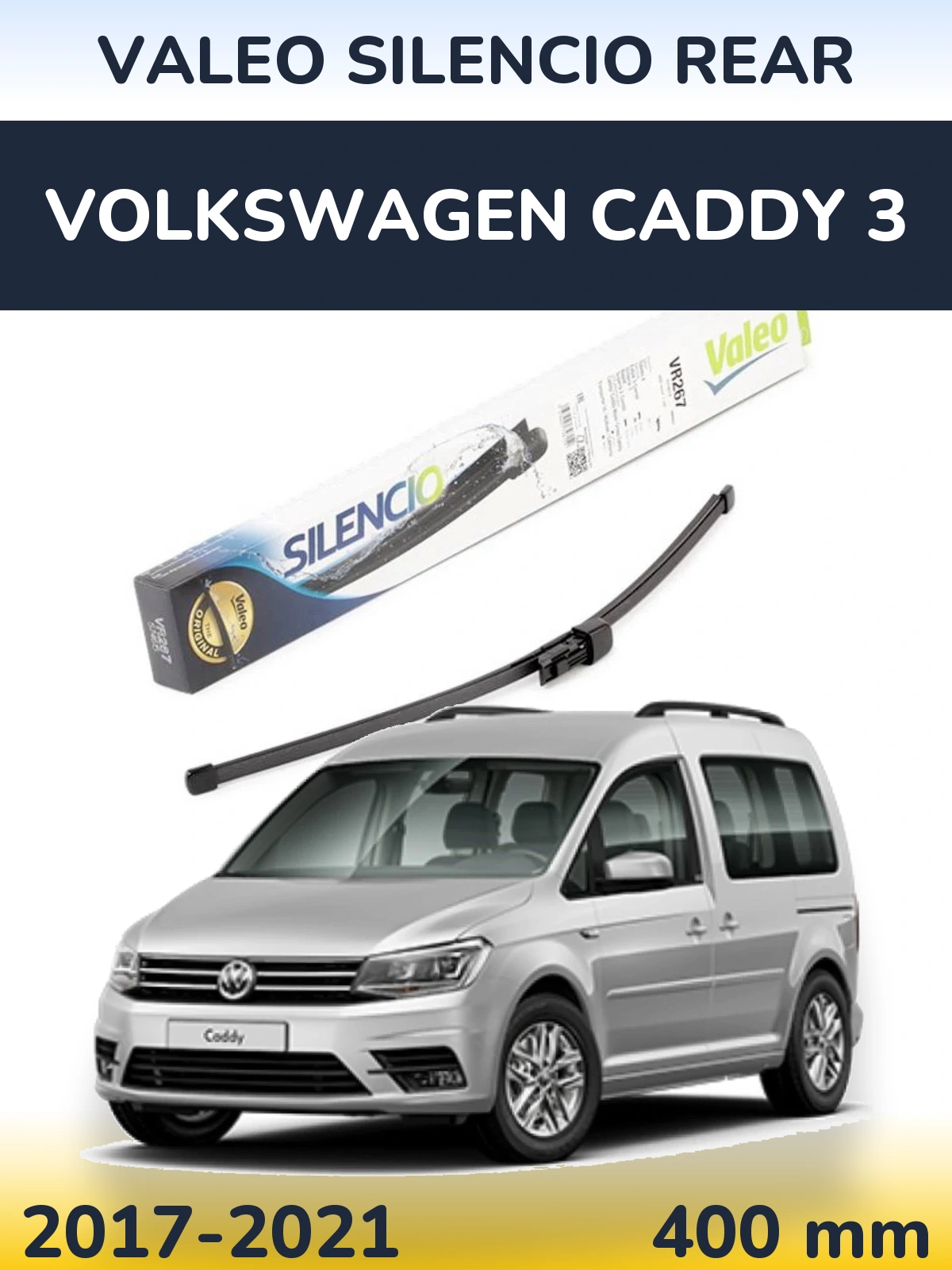 Torkarblad Valeo Silencio Rear för Volkswagen Caddy 3
