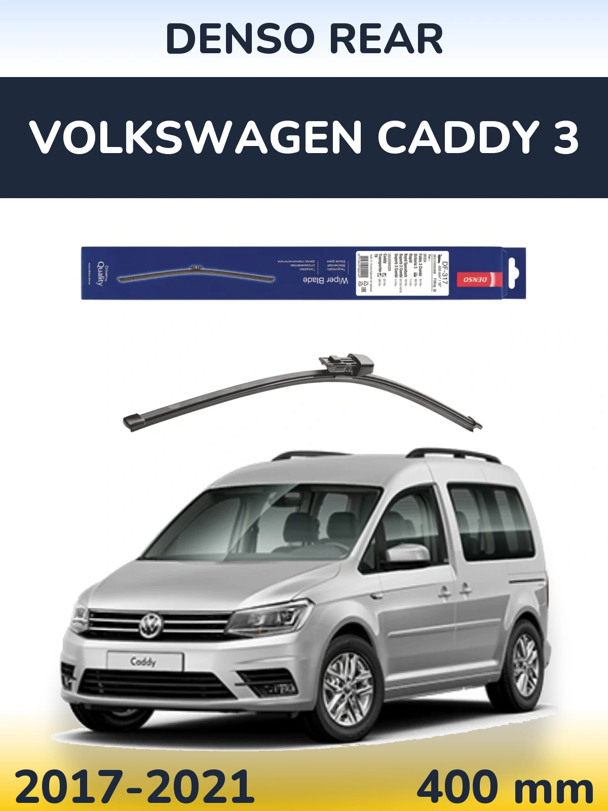 Torkarblad Denso Rear för Volkswagen Caddy 3