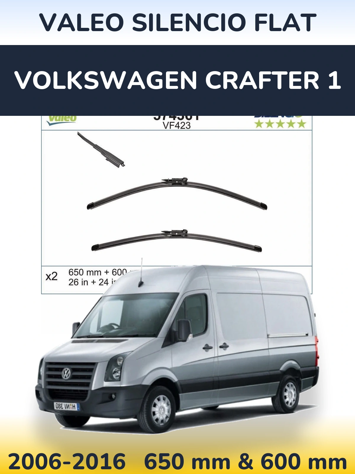 Torkarblad Valeo Silencio Flat för Volkswagen Crafter 1