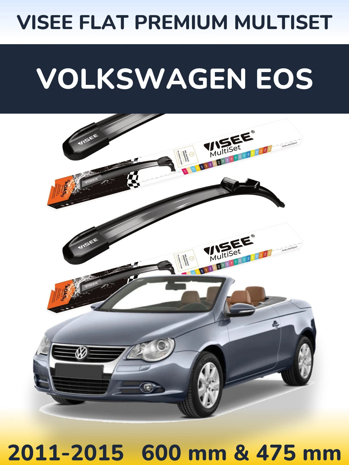 Torkarblad VISEE FLAT PREMIUM MultiSet för Volkswagen EOS