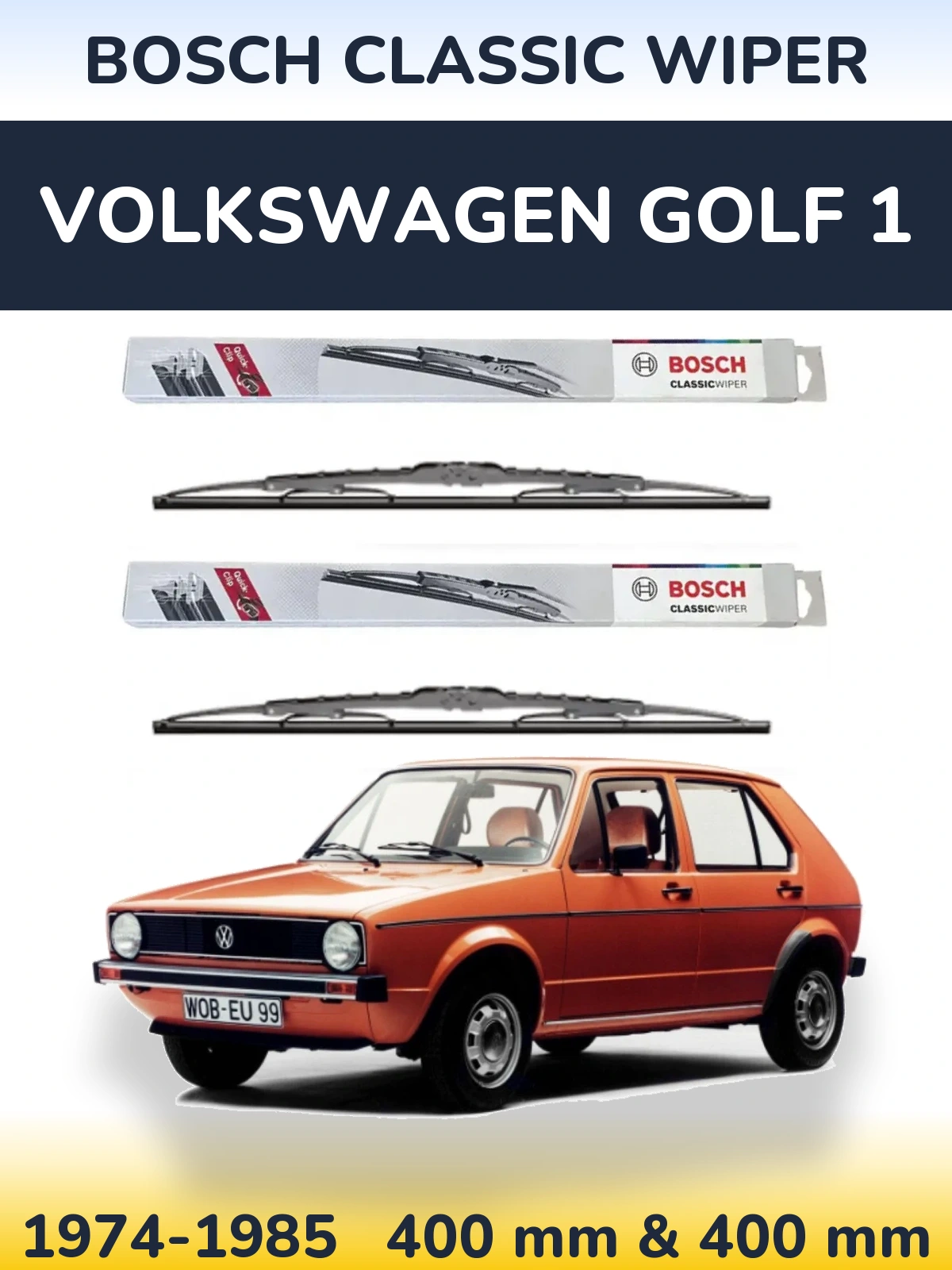Torkarblad BOSCH Classic Wiper för Volkswagen Golf 1