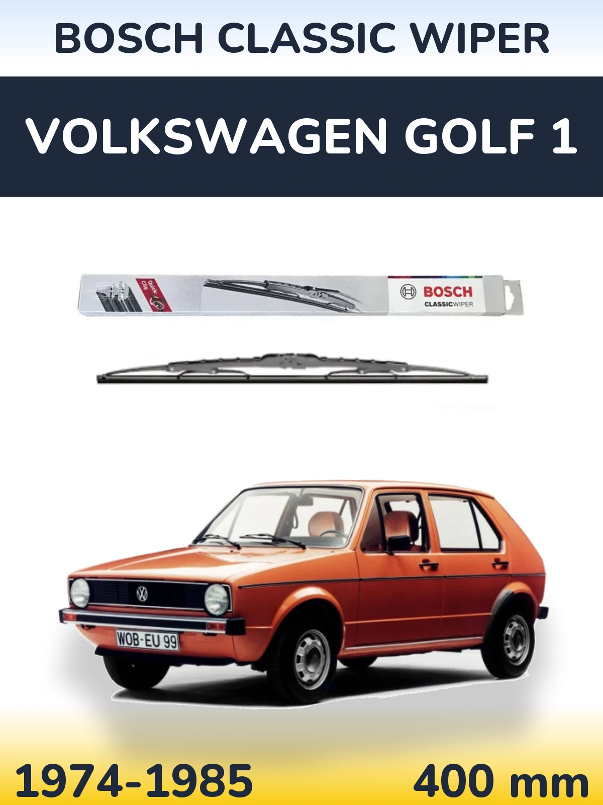 Torkarblad BOSCH Classic Wiper för Volkswagen Golf 1