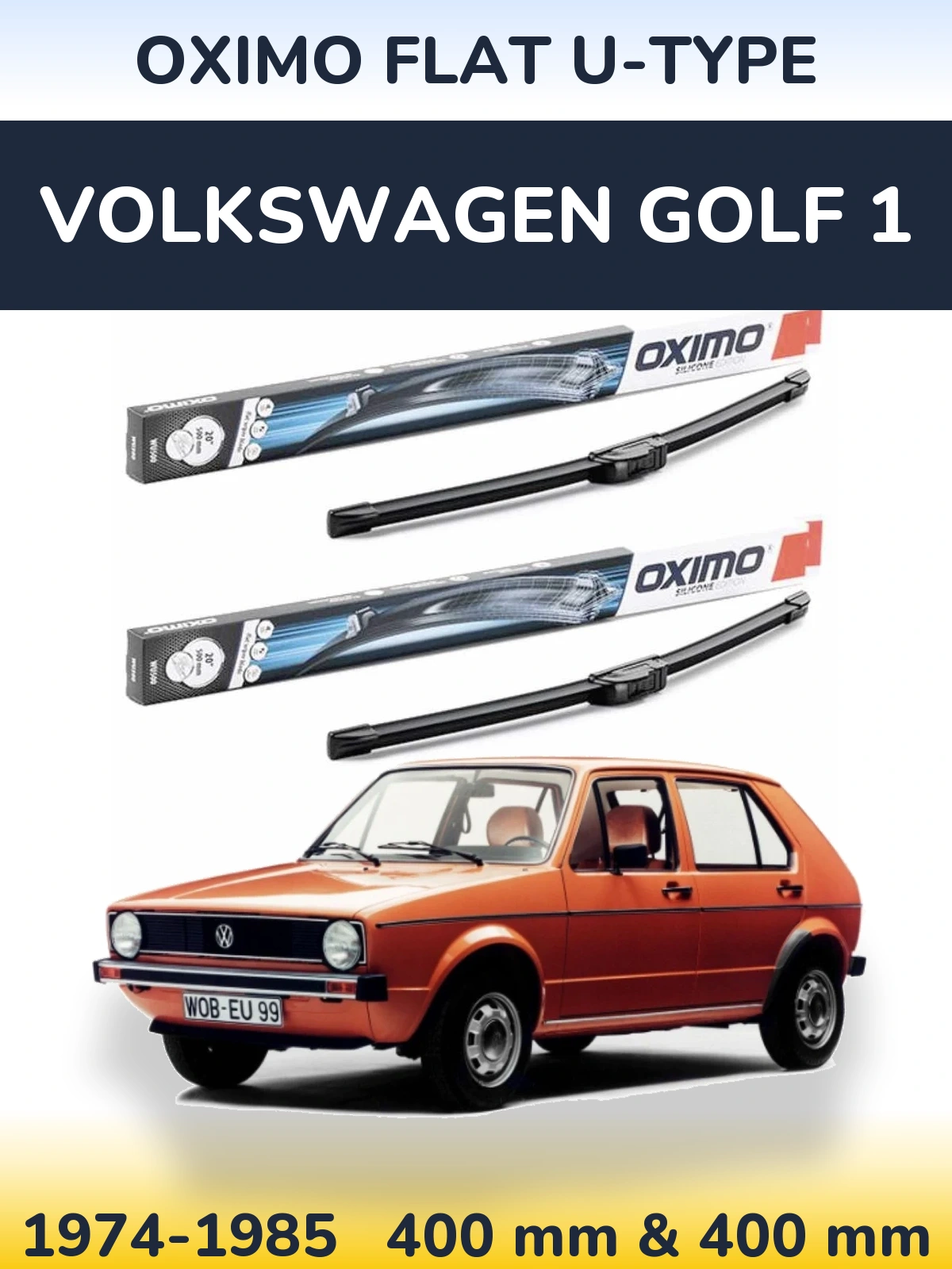 Torkarblad Oximo Flat U-type för Volkswagen Golf 1