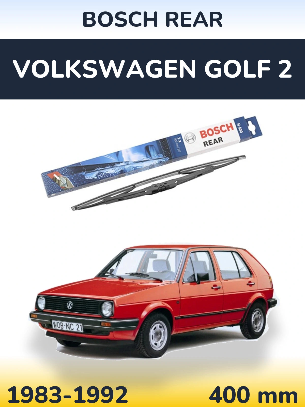 Torkarblad BOSCH Rear för Volkswagen Golf 2