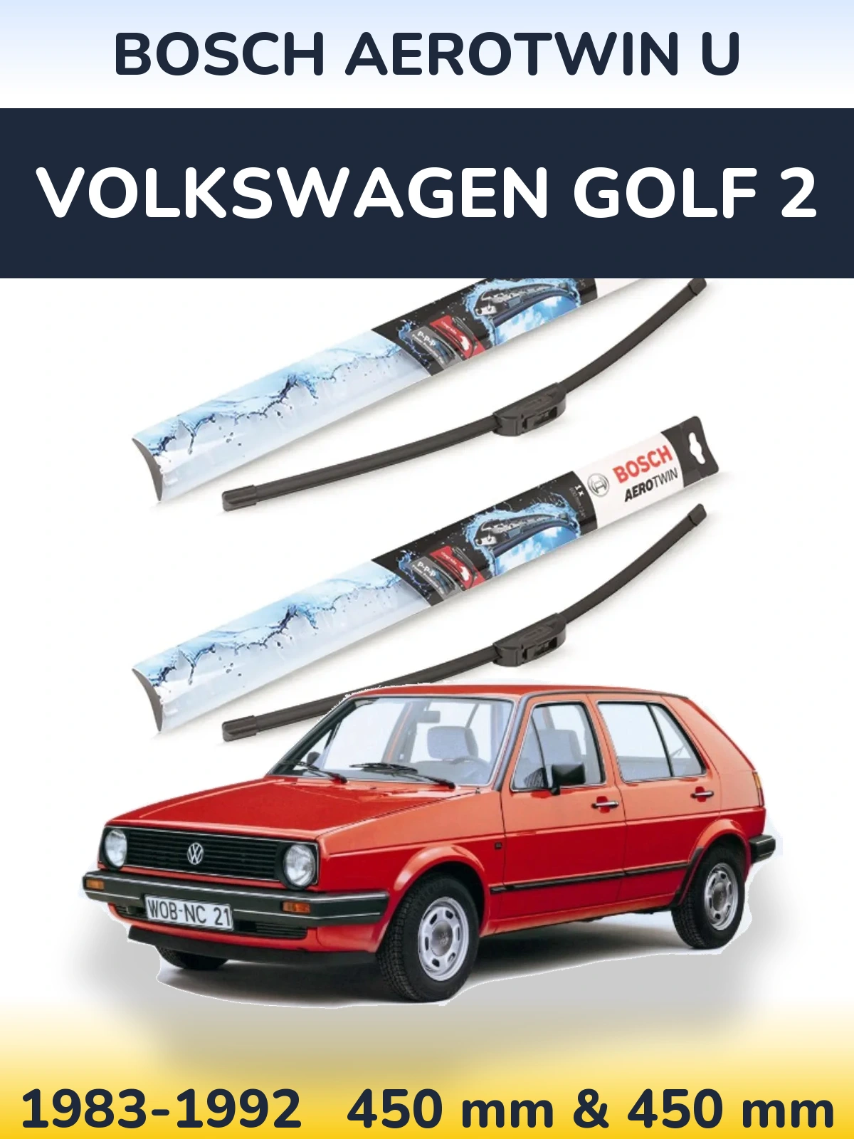 Torkarblad BOSCH AeroTwin U för Volkswagen Golf 2