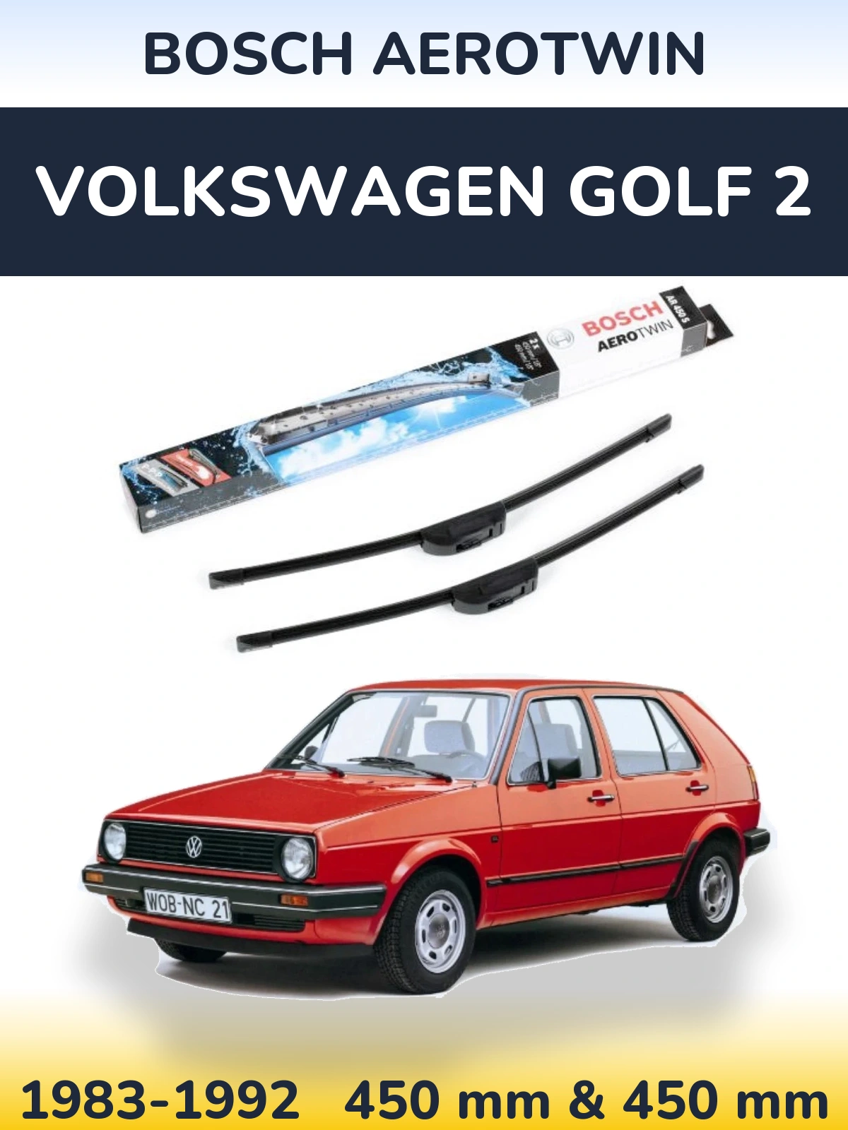 Torkarblad BOSCH AeroTwin för Volkswagen Golf 2