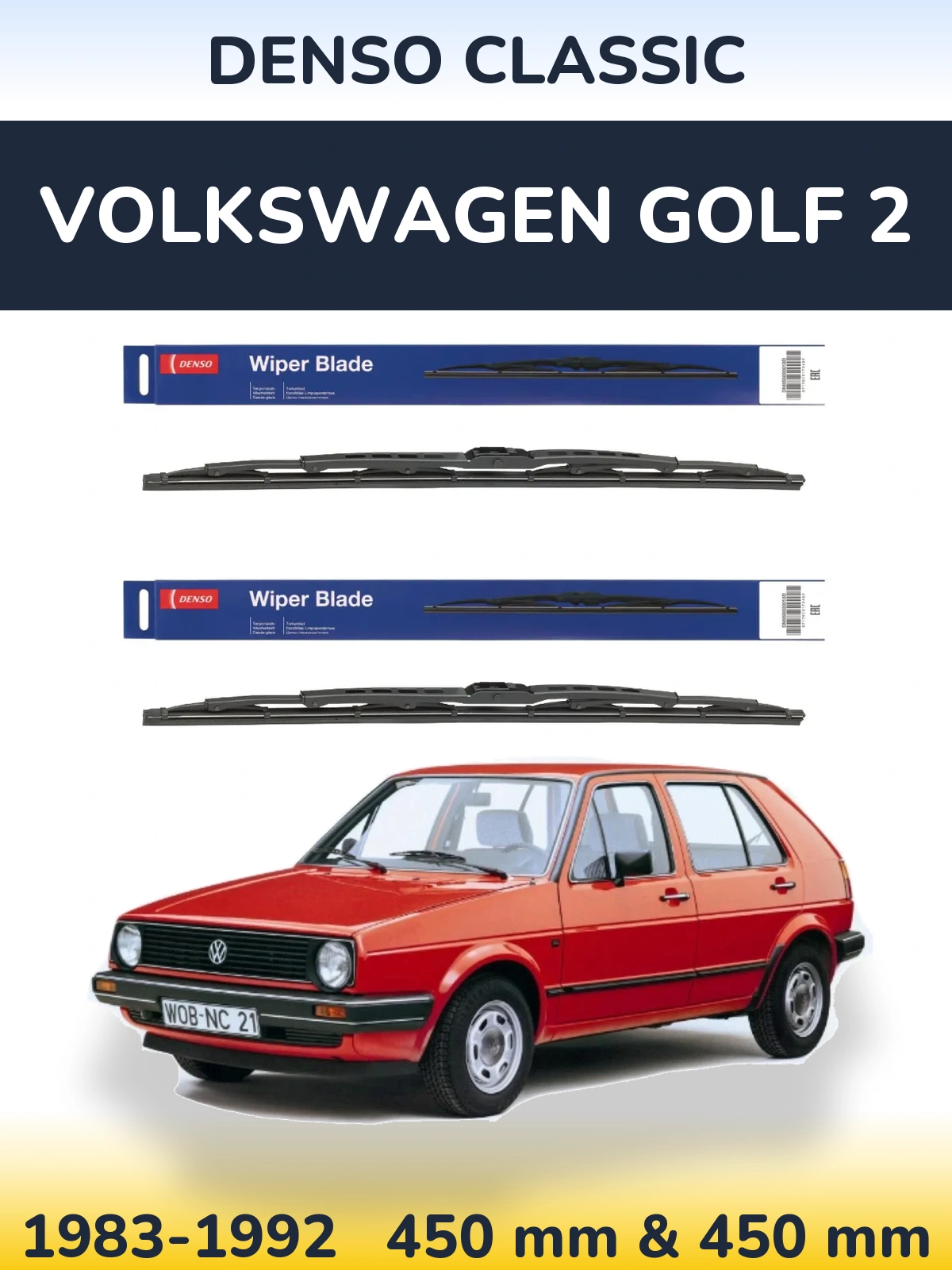 Torkarblad Denso Classic för Volkswagen Golf 2
