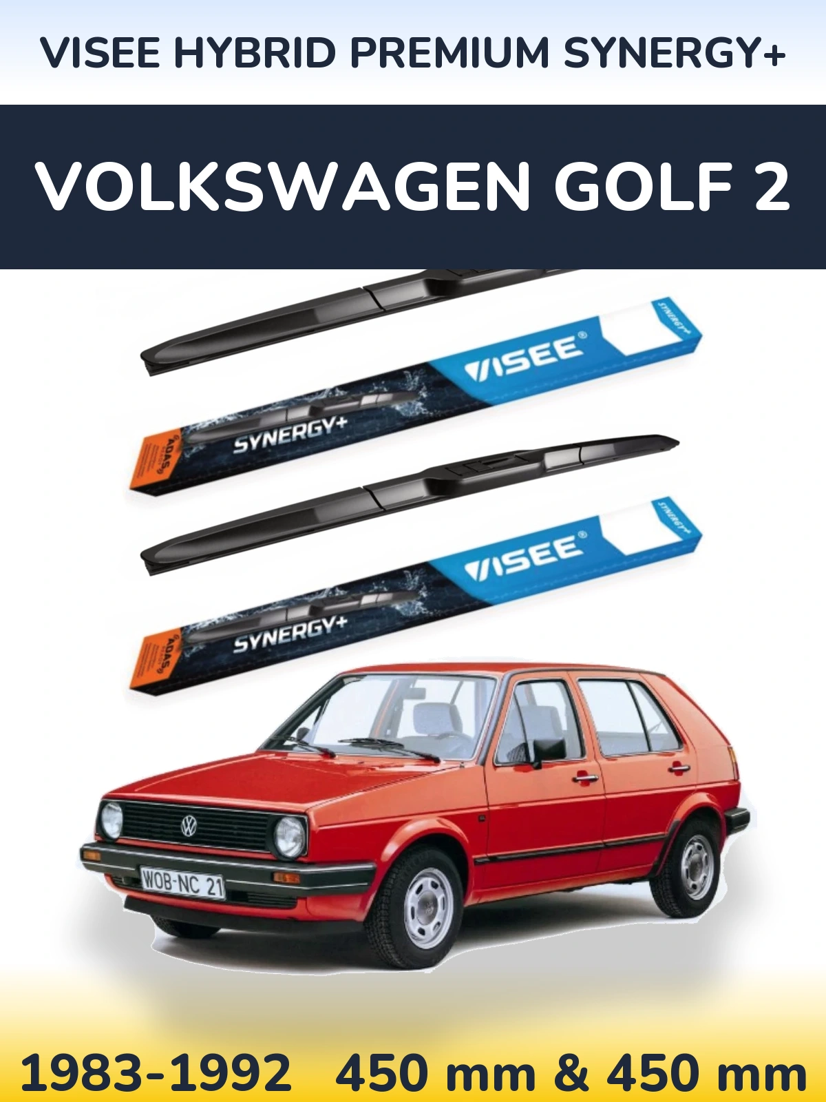 Torkarblad VISEE HYBRID PREMIUM SYNERGY+ för Volkswagen Golf 2