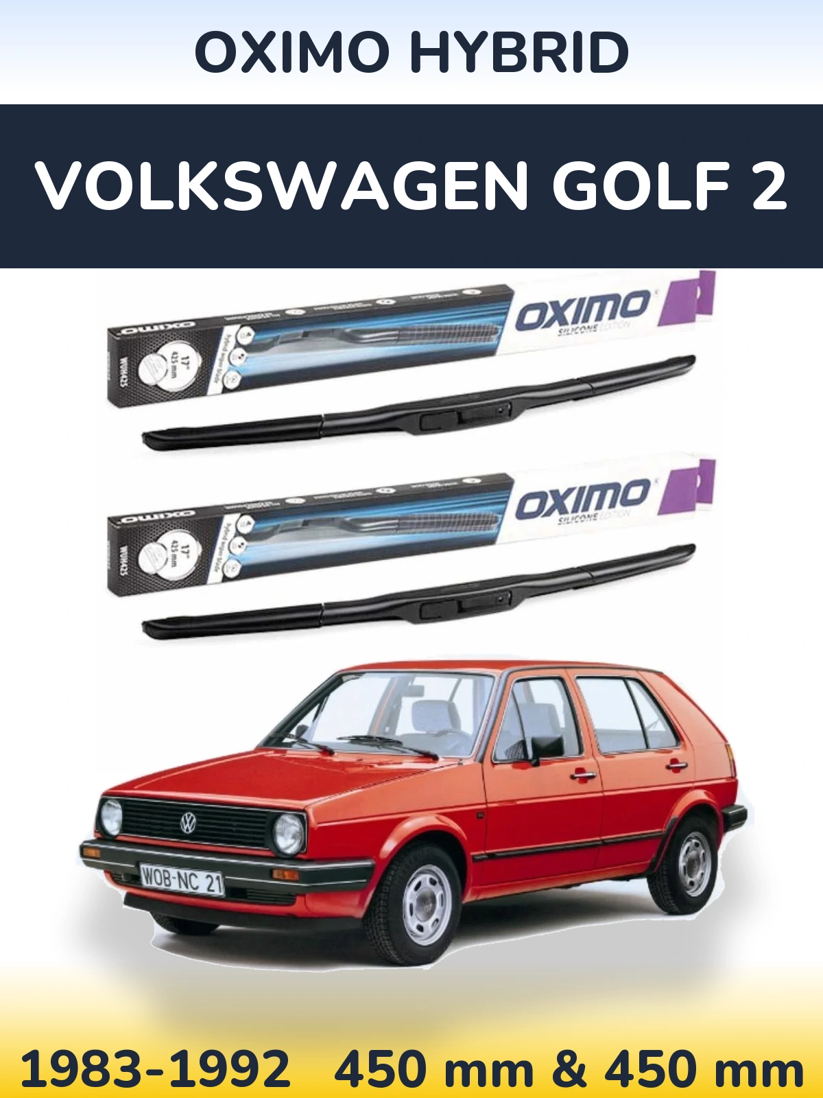 Torkarblad Oximo Hybrid för Volkswagen Golf 2