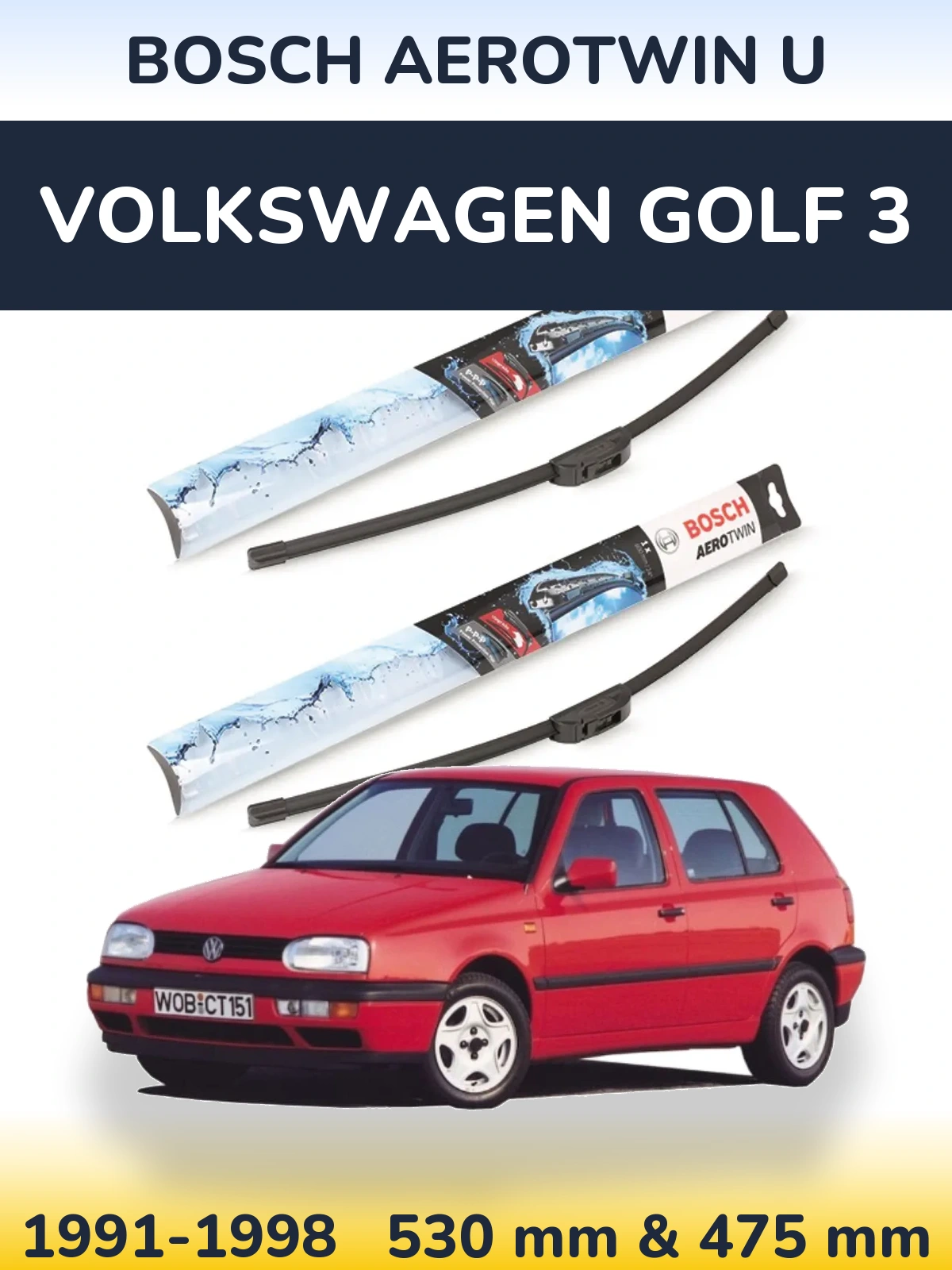 Torkarblad BOSCH AeroTwin U för Volkswagen Golf 3
