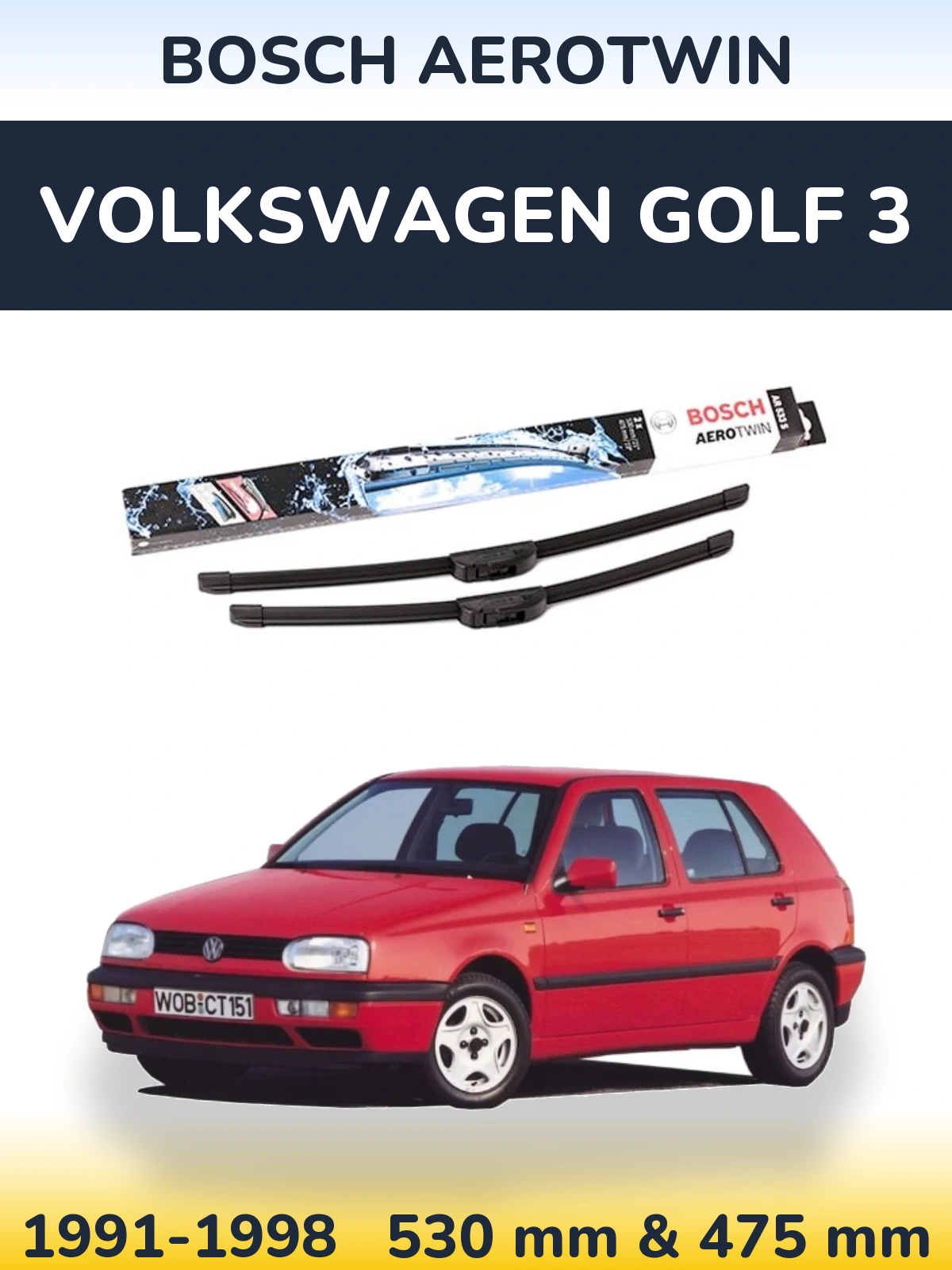 Torkarblad BOSCH AeroTwin för Volkswagen Golf 3