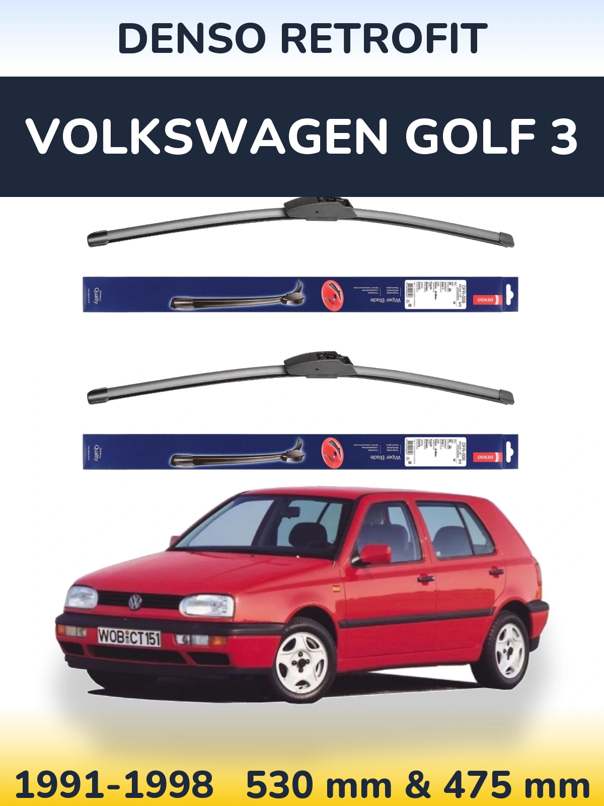 Torkarblad Denso Retrofit för Volkswagen Golf 3