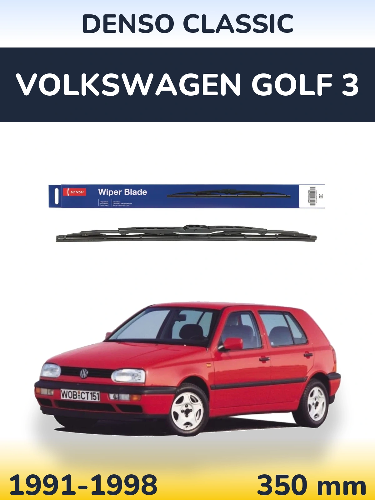 Torkarblad Denso Classic för Volkswagen Golf 3