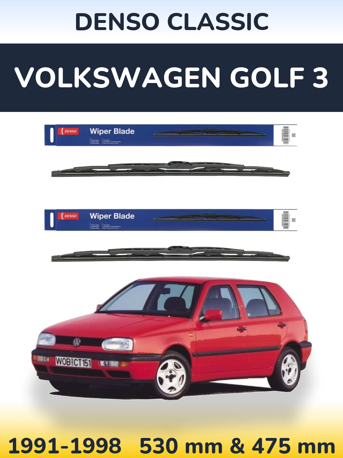 Torkarblad Denso Classic för Volkswagen Golf 3