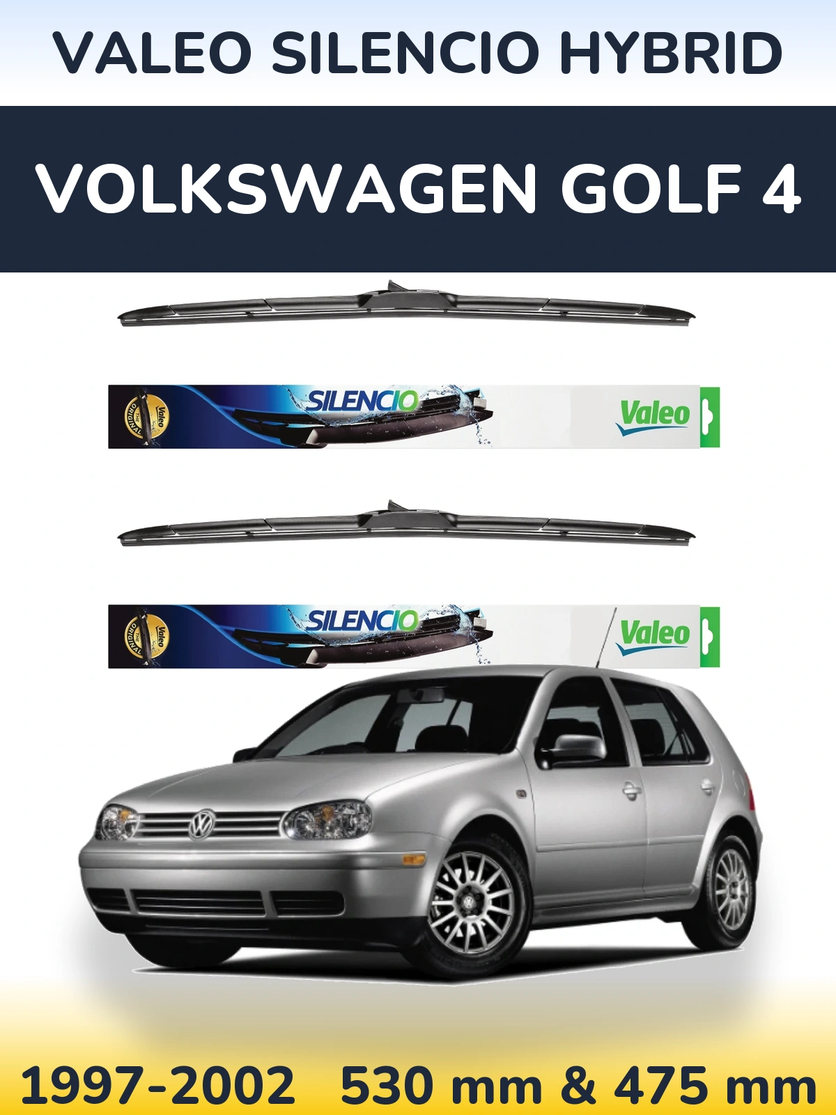 Torkarblad Valeo Silencio Hybrid för Volkswagen Golf 4