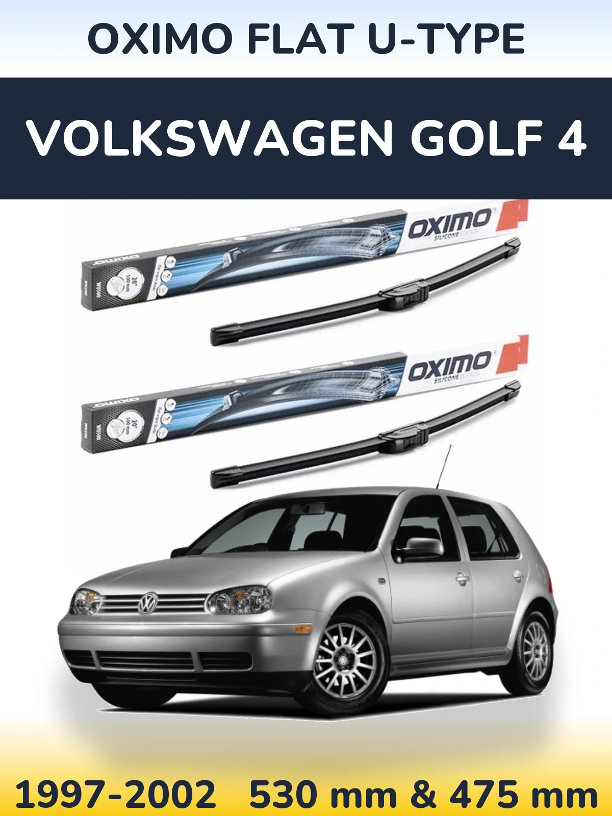 Torkarblad Oximo Flat U-type för Volkswagen Golf 4