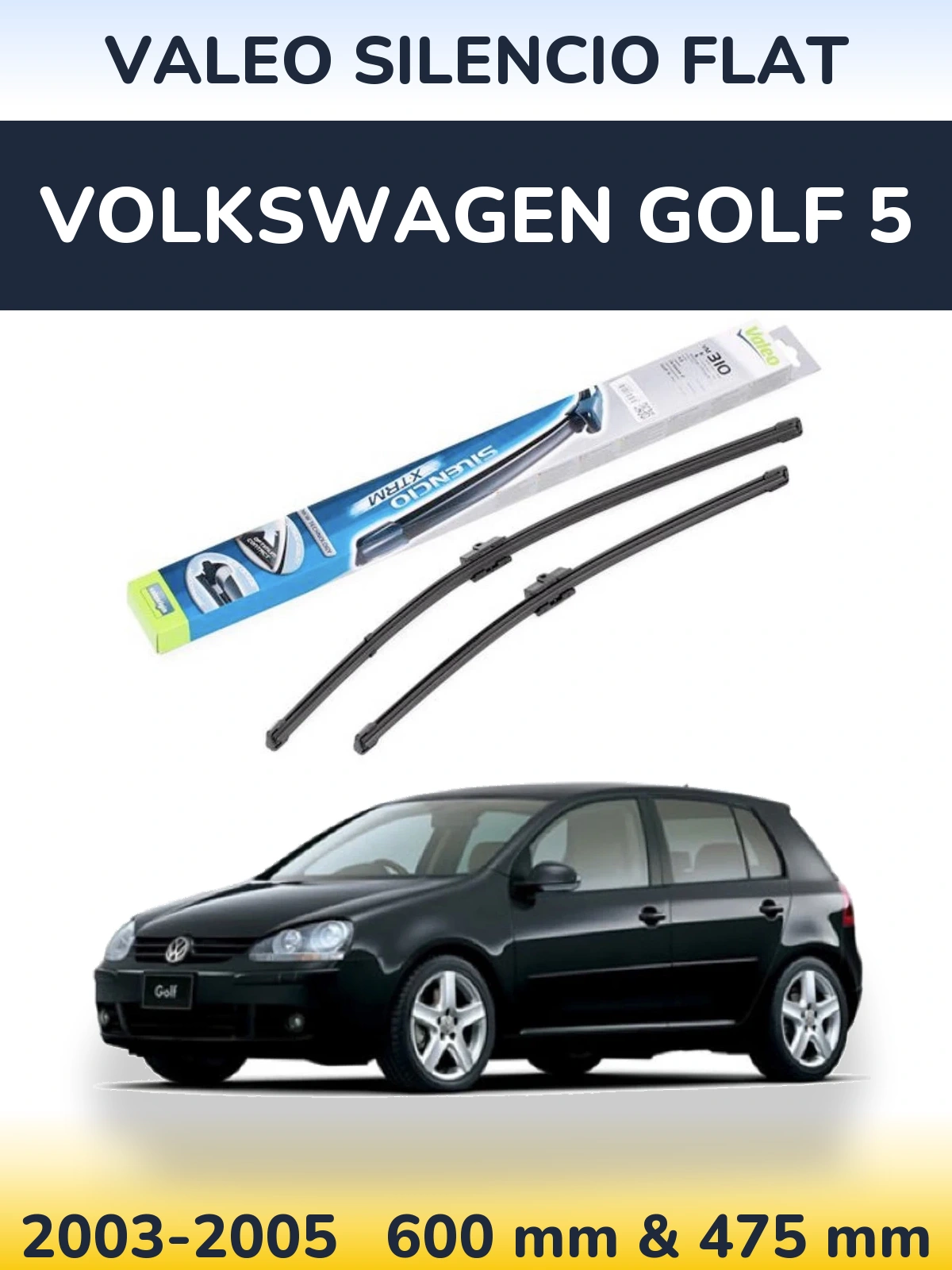Torkarblad Valeo Silencio Flat för Volkswagen Golf 5